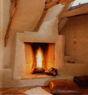 Cob Fireplace with Lime finish